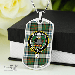 ScottishPlaid MacLaren Dress #2 Ancient Clan Tartan Dog Tag Necklace - Crest Classic Scottish Plaid Tartan Plaid