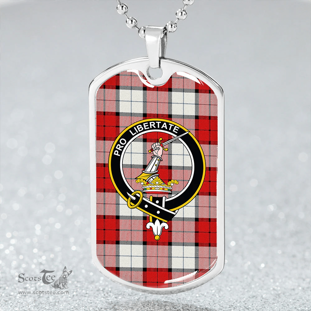 ScottishPlaid Wallace Dress (Wallas Dress) Clan Tartan Dog Tag Necklace - Crest Classic Scottish Plaid Tartan Plaid