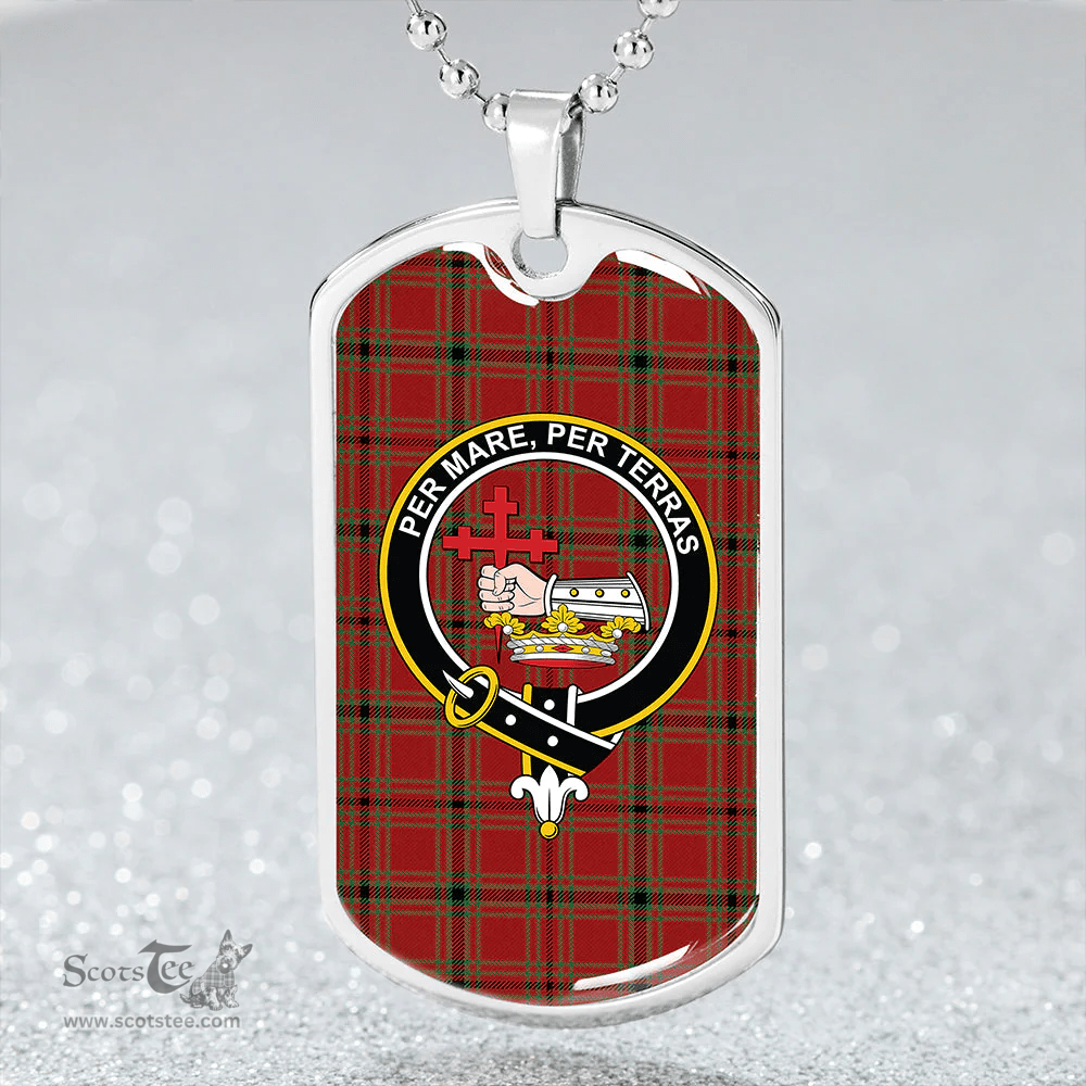 ScottishPlaid MacDonald of Belfinlay Modern Clan Tartan Dog Tag Necklace - Crest Classic Scottish Plaid Tartan Plaid