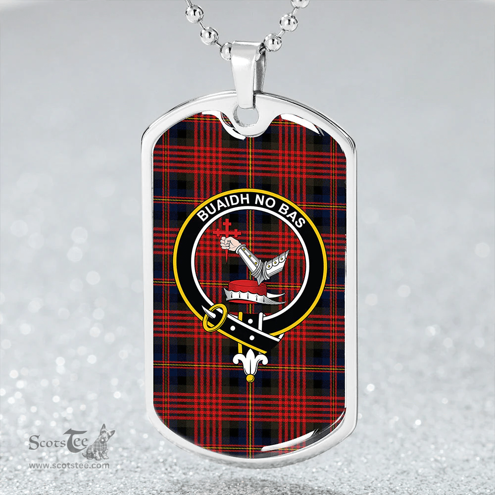 ScottishPlaid MacDougall William Modern Clan Tartan Dog Tag Necklace - Crest Classic Scottish Plaid Tartan Plaid