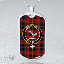 ScottishPlaid MacDougall William Modern Clan Tartan Dog Tag Necklace - Crest Classic Scottish Plaid Tartan Plaid