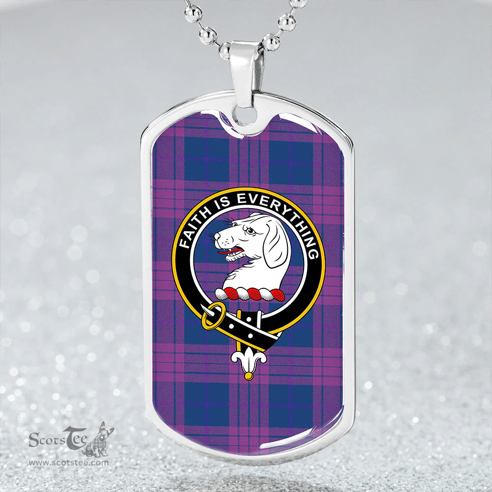 ScottishPlaid Robinson Dress #2 (Robins Dress #2) Modern Clan Tartan Dog Tag Necklace - Crest Classic Scottish Plaid Tartan Plaid