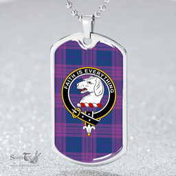 ScottishPlaid Robinson Dress #2 (Robins Dress #2) Modern Clan Tartan Dog Tag Necklace - Crest Classic Scottish Plaid Tartan Plaid