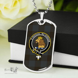 ScottishPlaid Robin Hood (MacGregor/Gregor Rob Roy Hunting) Weathered Clan Tartan Dog Tag Necklace - Crest Classic Scottish Plaid Tartan Plaid