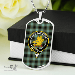 ScottishPlaid MacIver Ancient Clan Tartan Dog Tag Necklace - Crest Classic Scottish Plaid Tartan Plaid