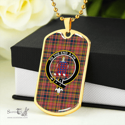 ScottishPlaid Ogilvie #3 Modern Clan Tartan Dog Tag Necklace - Crest Classic Scottish Plaid Tartan Plaid