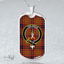 ScottishPlaid MacIntyre Strathfillan Modern Clan Tartan Dog Tag Necklace - Crest Classic Scottish Plaid Tartan Plaid