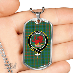 ScottishPlaid Moncrieffe of Atholl Ancient Clan Tartan Dog Tag Necklace - Crest Classic Scottish Plaid Tartan Plaid