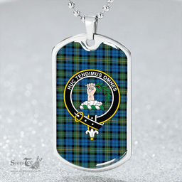 ScottishPlaid Paterson #2 Ancient Clan Tartan Dog Tag Necklace - Crest Classic Scottish Plaid Tartan Plaid