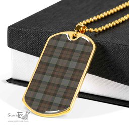 Scottish Outlander Fraser Clan Tartan Dog Tag Necklace - Classic Scottish Plaid Tartan Plaid