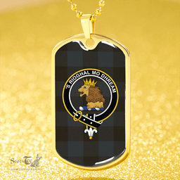 ScottishPlaid Robin Hood (MacGregor/Gregor Rob Roy Hunting) Weathered Clan Tartan Dog Tag Necklace - Crest Classic Scottish Plaid Tartan Plaid