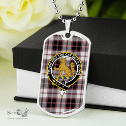 ScottishPlaid MacPherson of Pitmain Ancient Clan Tartan Dog Tag Necklace - Crest Classic Scottish Plaid Tartan Plaid