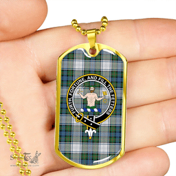 ScottishPlaid Murray of Atholl Dress (Murray Dress) Ancient Clan Tartan Dog Tag Necklace - Crest Classic Scottish Plaid Tartan Plaid