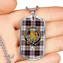 ScottishPlaid MacPherson of Pitmain Ancient Clan Tartan Dog Tag Necklace - Crest Classic Scottish Plaid Tartan Plaid