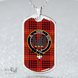 ScottishPlaid MacIan Modern Clan Tartan Dog Tag Necklace - Crest Classic Scottish Plaid Tartan Plaid