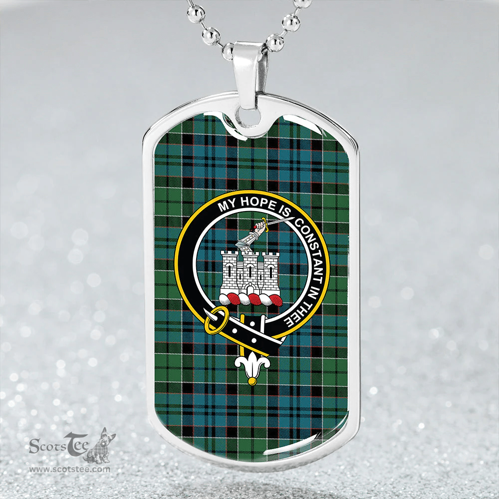 ScottishPlaid MacIsaac Ancient Clan Tartan Dog Tag Necklace - Crest Classic Scottish Plaid Tartan Plaid