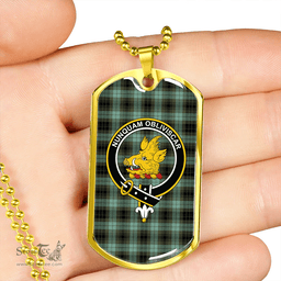 ScottishPlaid MacIver Ancient Clan Tartan Dog Tag Necklace - Crest Classic Scottish Plaid Tartan Plaid
