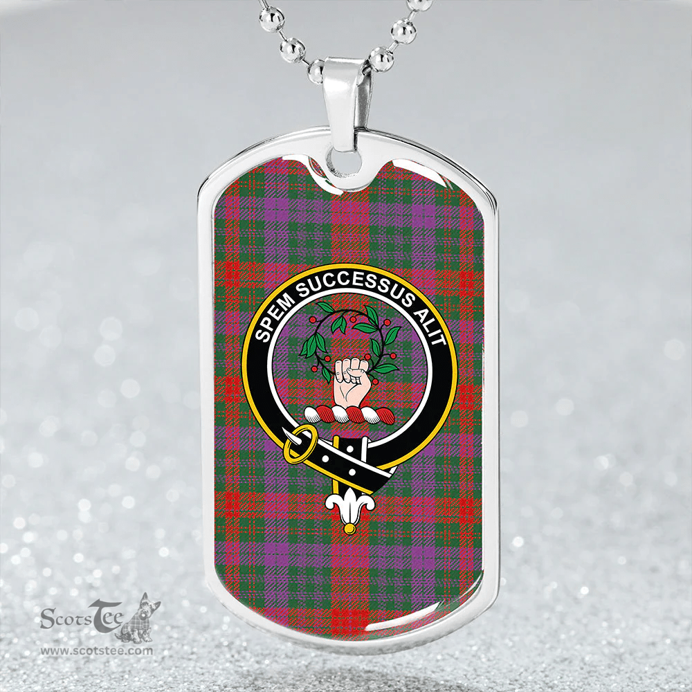 ScottishPlaid Ross (Wilsons) Weathered Clan Tartan Dog Tag Necklace - Crest Classic Scottish Plaid Tartan Plaid