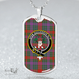 ScottishPlaid Ross (Wilsons) Weathered Clan Tartan Dog Tag Necklace - Crest Classic Scottish Plaid Tartan Plaid
