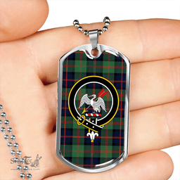 ScottishPlaid Gammell 1978 Modern Clan Tartan Dog Tag Necklace - Crest Classic Scottish Plaid Tartan Plaid