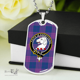 ScottishPlaid Robinson Dress #2 (Robins Dress #2) Modern Clan Tartan Dog Tag Necklace - Crest Classic Scottish Plaid Tartan Plaid