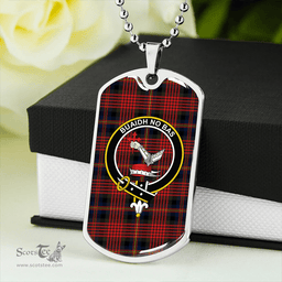 ScottishPlaid MacDougall William Modern Clan Tartan Dog Tag Necklace - Crest Classic Scottish Plaid Tartan Plaid