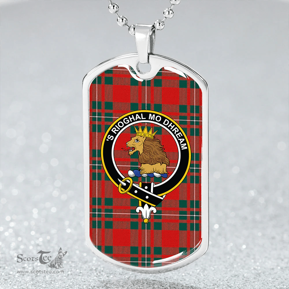 ScottishPlaid MacGregor (Gregor) Modern Clan Tartan Dog Tag Necklace - Crest Classic Scottish Plaid Tartan Plaid