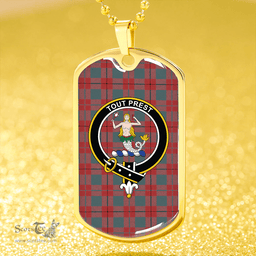 ScottishPlaid Murray Hose Weathered Clan Tartan Dog Tag Necklace - Crest Classic Scottish Plaid Tartan Plaid
