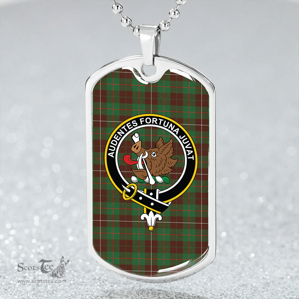 ScottishPlaid MacKinnon Hunting Modern Clan Tartan Dog Tag Necklace - Crest Classic Scottish Plaid Tartan Plaid