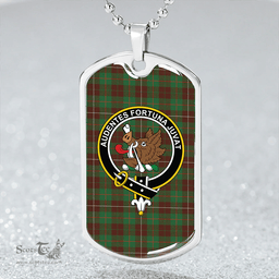 ScottishPlaid MacKinnon Hunting Modern Clan Tartan Dog Tag Necklace - Crest Classic Scottish Plaid Tartan Plaid