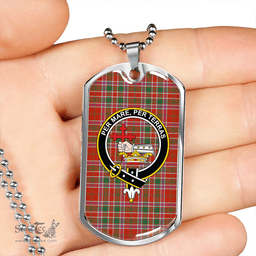 ScottishPlaid MacDonald of Lochmaddy (Donald of Loch Mhaddy) Anceint Clan Tartan Dog Tag Necklace - Crest Classic Scottish Plaid Tartan Plaid