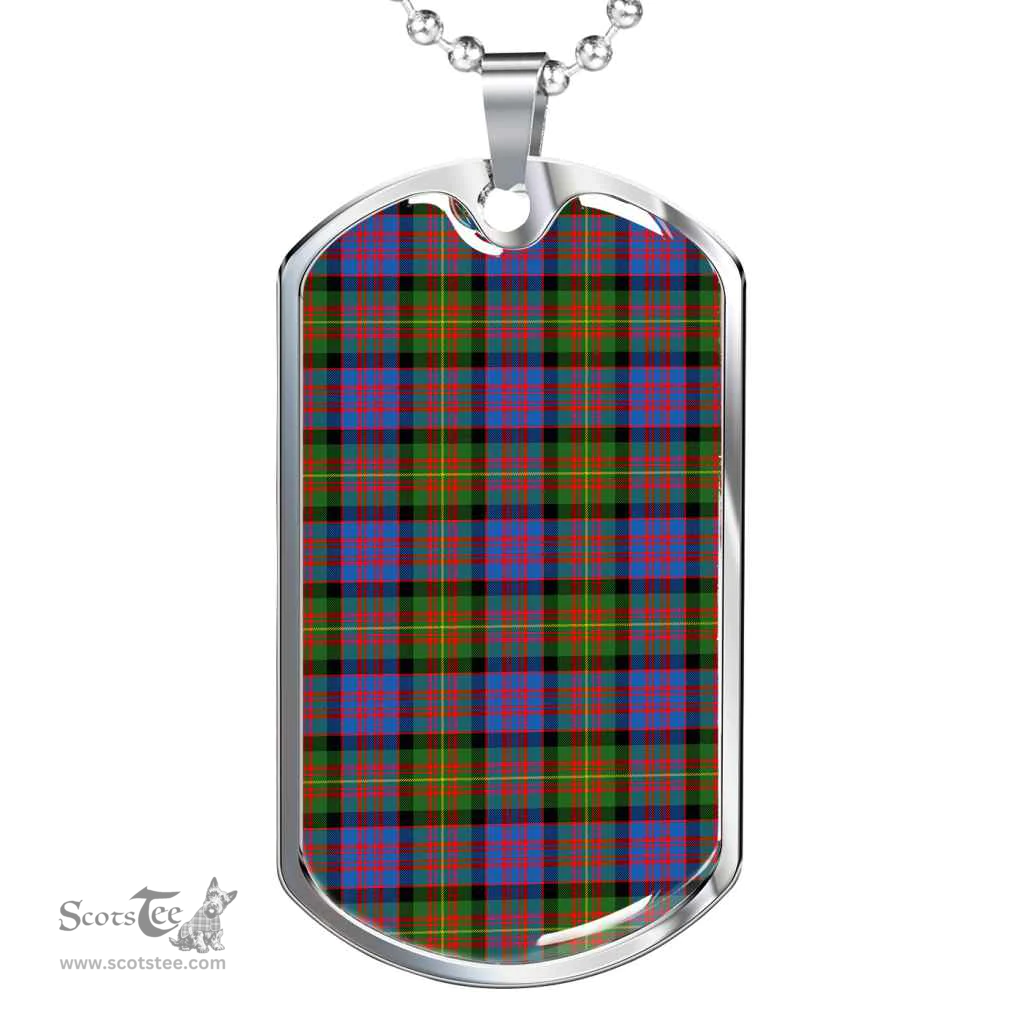 Scottish Carnegie Ancient Clan Tartan Dog Tag Necklace - Classic Scottish Plaid Tartan Plaid