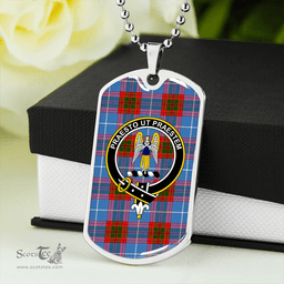ScottishPlaid Preston Clan Tartan Dog Tag Necklace - Crest Classic Scottish Plaid Tartan Plaid