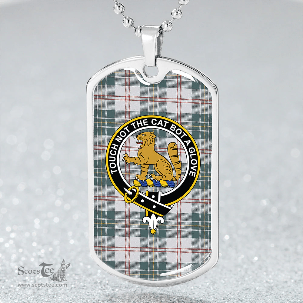 ScottishPlaid MacPherson Dress Green Clan Tartan Dog Tag Necklace - Crest Classic Scottish Plaid Tartan Plaid