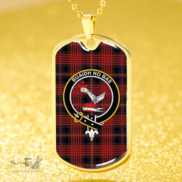 ScottishPlaid MacDougall William Modern Clan Tartan Dog Tag Necklace - Crest Classic Scottish Plaid Tartan Plaid