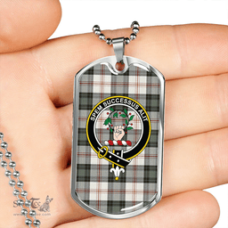 ScottishPlaid Ross Arisaid Weathered Clan Tartan Dog Tag Necklace - Crest Classic Scottish Plaid Tartan Plaid