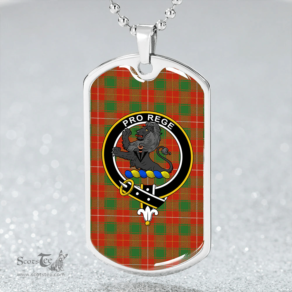ScottishPlaid MacFie (MacPhee) Ancient Clan Tartan Dog Tag Necklace - Crest Classic Scottish Plaid Tartan Plaid