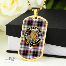 ScottishPlaid MacPherson of Pitmain Ancient Clan Tartan Dog Tag Necklace - Crest Classic Scottish Plaid Tartan Plaid