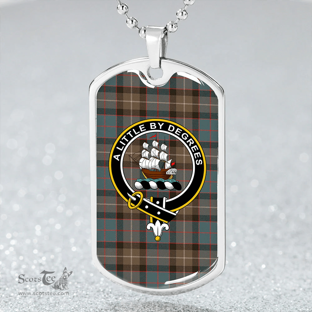 ScottishPlaid MacWilliam (Williamson) Weathered Clan Tartan Dog Tag Necklace - Crest Classic Scottish Plaid Tartan Plaid