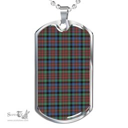 Scottish MacDuff Hunting Ancient Clan Tartan Dog Tag Necklace - Classic Scottish Plaid Tartan Plaid