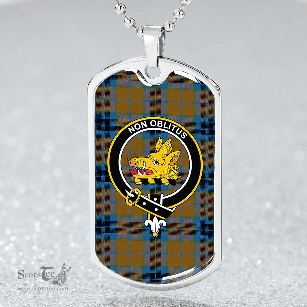 ScottishPlaid MacTavish Hunting Ancient Clan Tartan Dog Tag Necklace - Crest Classic Scottish Plaid Tartan Plaid
