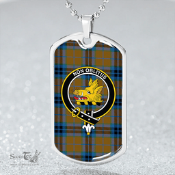 ScottishPlaid MacTavish Hunting Ancient Clan Tartan Dog Tag Necklace - Crest Classic Scottish Plaid Tartan Plaid