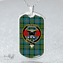 ScottishPlaid MacLeod of Harris (MacLeod Hunting) Ancient Clan Tartan Dog Tag Necklace - Crest Classic Scottish Plaid Tartan Plaid