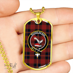 ScottishPlaid MacDougall William Modern Clan Tartan Dog Tag Necklace - Crest Classic Scottish Plaid Tartan Plaid