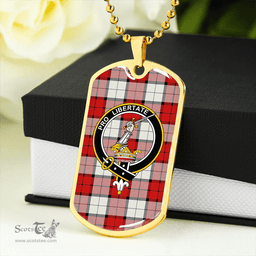 ScottishPlaid Wallace Dress (Wallas Dress) Clan Tartan Dog Tag Necklace - Crest Classic Scottish Plaid Tartan Plaid