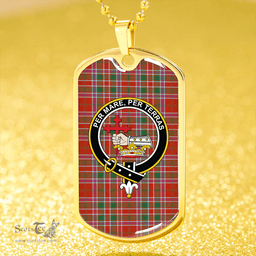 ScottishPlaid MacDonald of Lochmaddy (Donald of Loch Mhaddy) Anceint Clan Tartan Dog Tag Necklace - Crest Classic Scottish Plaid Tartan Plaid