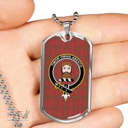 ScottishPlaid MacNab Weathered Clan Tartan Dog Tag Necklace - Crest Classic Scottish Plaid Tartan Plaid