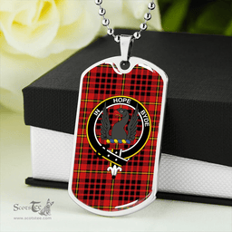 ScottishPlaid MacIan Modern Clan Tartan Dog Tag Necklace - Crest Classic Scottish Plaid Tartan Plaid