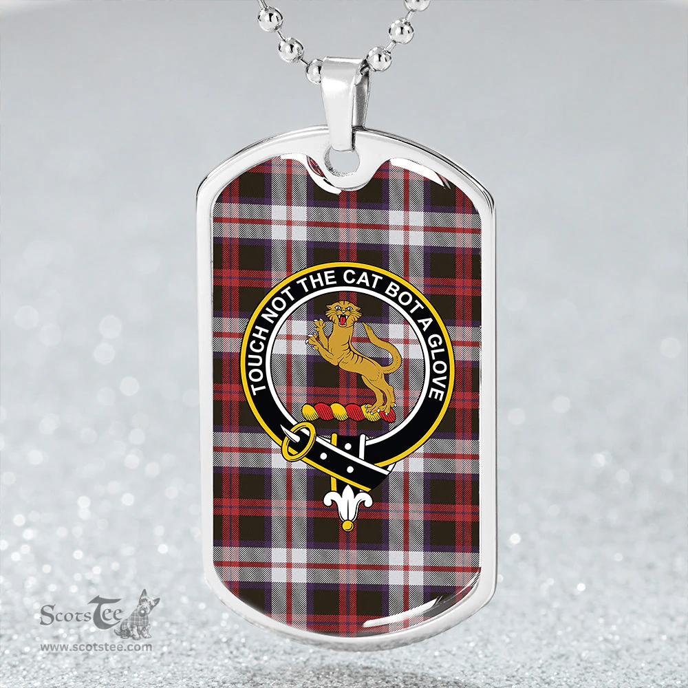 ScottishPlaid MacKintosh Dress Weathered Clan Tartan Dog Tag Necklace - Crest Classic Scottish Plaid Tartan Plaid
