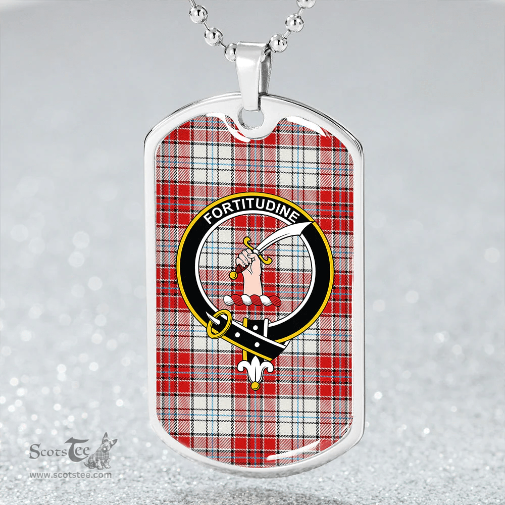 ScottishPlaid MacRae Red Dress Modern Clan Tartan Dog Tag Necklace - Crest Classic Scottish Plaid Tartan Plaid